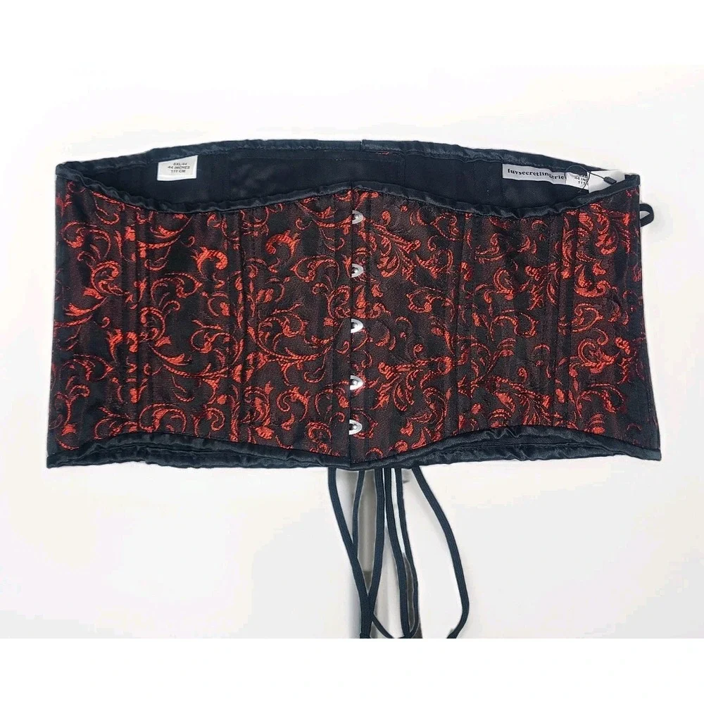 Women's Lace Up Boned Jacquard Brocade Waist Training‎ Underbust Corset 8XL 44in